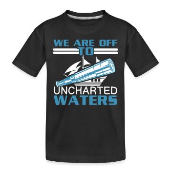 Wir machen uns auf den Weg zu unerforschten Gewäss - Kinder Premium Bio T-Shirt - Schwarz - Vorne