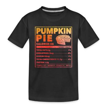 Kürbiskuchen Ernährung Fakten Spaß Thanksgiving - Kinder Premium Bio T-Shirt - Schwarz - Vorne