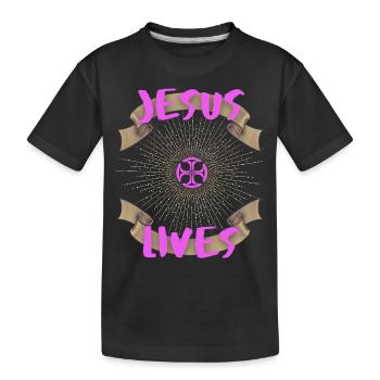 Jésus-Vit, Dire Jésus-Christ, Motivation - T-shirt bio Premium Enfant - noir - Devant