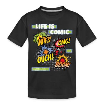 Comic, comic strips, funny saying comic style - Kids' Premium Organic T-Shirt - black - Front