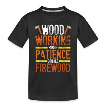 Firewood for woodworking - Kids' Premium Organic T-Shirt - black - Front
