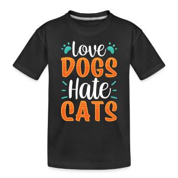 Chers chiens Détestez les chats Puppy Lover Dog - T-shirt bio Premium Enfant - noir - Devant