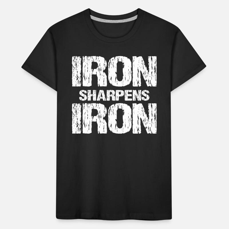 Iron Sharpens Iron Christian Workout Iron Kids' Premium Organic T-Shirt