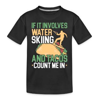 Ski nautique et tacos Ski nautique Wassersk - T-shirt bio Premium Enfant - noir - Devant