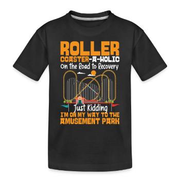 Roller Coaster Roller - Kids' Premium Organic T-Shirt - black - Front