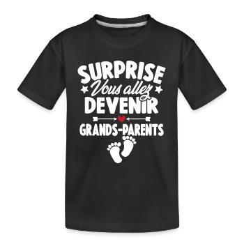 Surprise vous allez devenir grands parents - T-shirt bio Premium Enfant - noir - Devant