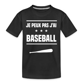 Je Peux Pas J'ai baseball batte humour batteur - T-shirt bio Premium Enfant - noir - Devant