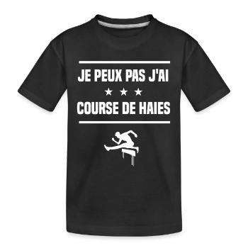 Je Peux Pas J'ai course de haies humour athlète - T-shirt bio Premium Enfant - noir - Devant