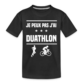 Je Peux Pas J'ai duathlon humour duathlète - T-shirt bio Premium Enfant - noir - Devant