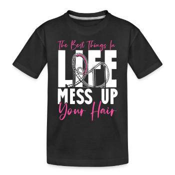 Roller Coaster Girl The Best - Kinder Premium Bio T-Shirt - Schwarz - Vorne