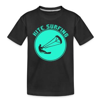 Kite surfen - Kinder Premium Bio T-Shirt - Schwarz - Vorne