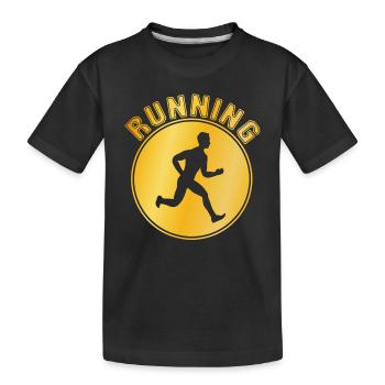 Joggen - Kinder Premium Bio T-Shirt - Schwarz - Vorne