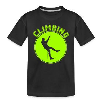 Climb - Kids' Premium Organic T-Shirt - black - Front