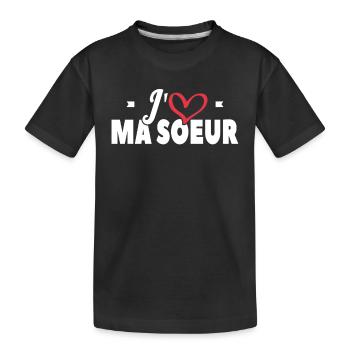 J'aime Ma Soeur - T-shirt bio Premium Enfant - noir - Devant