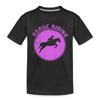 Horse riding - Kids' Premium Organic T-Shirt - black - Front