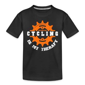bicycle therapy - Kids' Premium Organic T-Shirt - black - Front