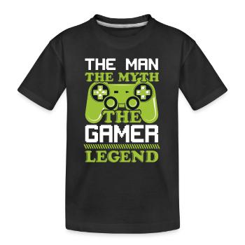Man Myth Gamer - Kinder Premium Bio T-Shirt - Schwarz - Vorne