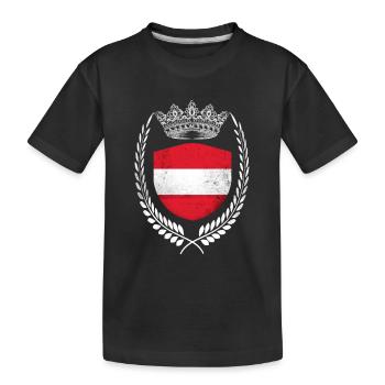 Austria Flag Flag - Kids' Premium Organic T-Shirt - black - Front