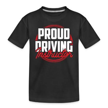 Proud Driving Instructor Driving Lesson Driving School Profession - Kids' Premium Organic T-Shirt - black - Front