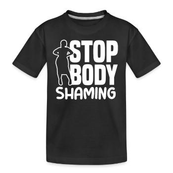 Schluss Mit Body Shaming Ärgern Bodyshaming - Kinder Premium Bio T-Shirt - Schwarz - Vorne