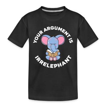 Elephant Pun - Kids' Premium Organic T-Shirt - black - Front