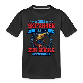 Skifahren Ski - Kinder Premium Bio T-Shirt - Schwarz - Vorne