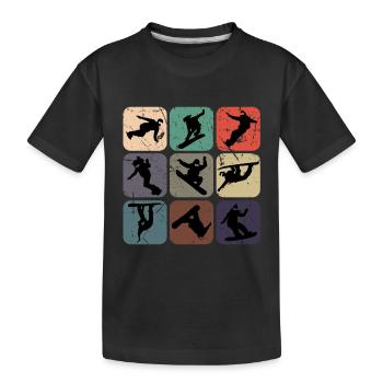 Snowboard - Kids' Premium Organic T-Shirt - black - Front