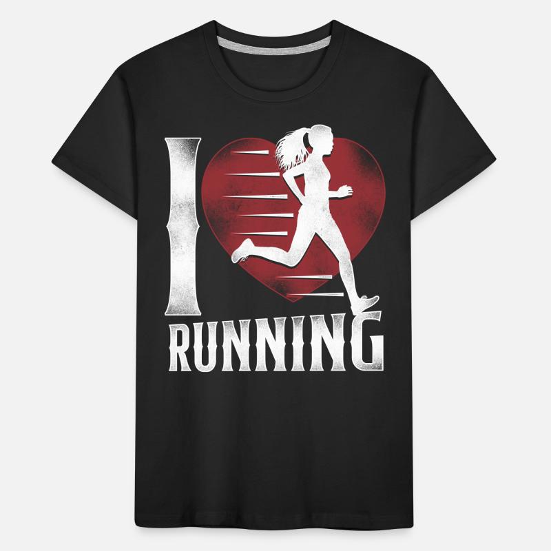Running Runner Half Marathon Heart Kids' Premium Organic T-Shirt