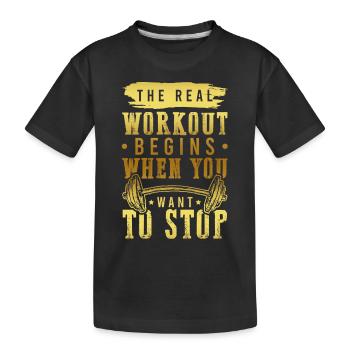 workout fitness - Kinder Premium Bio T-Shirt - Schwarz - Vorne