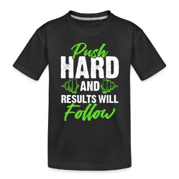 hart training fitness - Kinder Premium Bio T-Shirt - Schwarz - Vorne