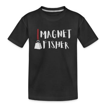 Aimant de pêche Aimant Fisher Pêcheur - T-shirt bio Premium Enfant - noir - Devant