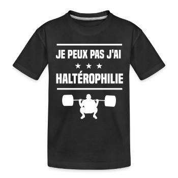 Je Peux Pas J'ai haltérophilie humour haltérophile - T-shirt bio Premium Enfant - noir - Devant