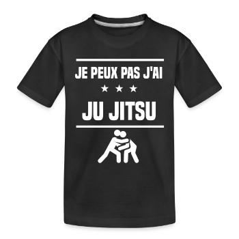 Je Peux Pas J'ai ju jitsu humour judoka - T-shirt bio Premium Enfant - noir - Devant
