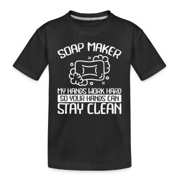 Bleiben Sie Sauber Seifenhersteller - Kinder Premium Bio T-Shirt - Schwarz - Vorne