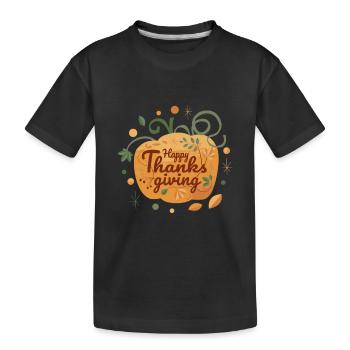 Happy Thanksgiving Pumpkin Family Dinner - Kinder Premium Bio T-Shirt - Schwarz - Vorne