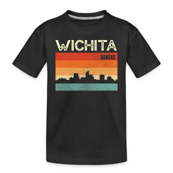 Wichita, Kansas - Kids' Premium Organic T-Shirt - black - Front