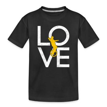 Einrad - Kinder Premium Bio T-Shirt - Schwarz - Vorne