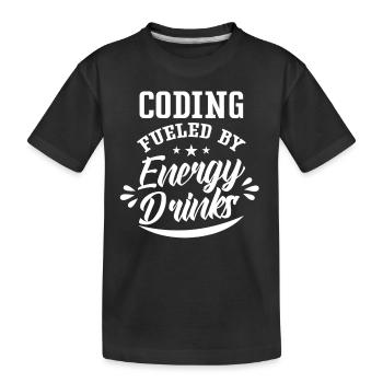 Programming with Energydrinks Code Coding Coder - Kids' Premium Organic T-Shirt - black - Front