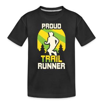 Proud Trail Runner Race Trail Running - Kids' Premium Organic T-Shirt - black - Front