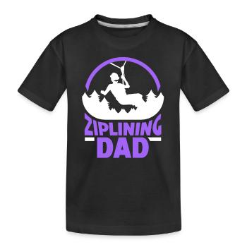 Ziplining Papa Zipline Sport Seilrutsche Sprüche - Kinder Premium Bio T-Shirt - Schwarz - Vorne