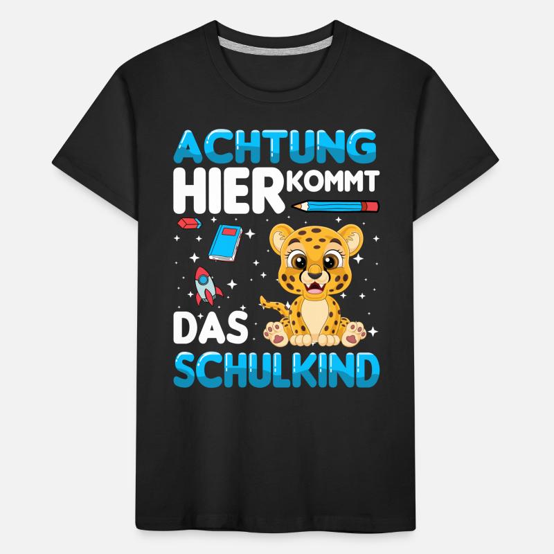 Schulkind Leopard Einschulung 1. Klasse Schule Kinder Premium Bio T-Shirt