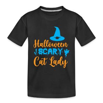 Halloween Gruselkatze Dame - Humor - Kinder Premium Bio T-Shirt - Schwarz - Vorne