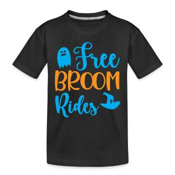Kostenlose Besenfahrten - Halloween-Humor - Kinder Premium Bio T-Shirt - Schwarz - Vorne