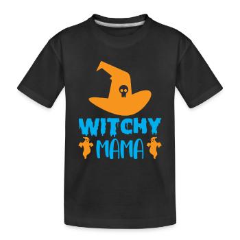 Hexische Mama - Halloween-Mama-Humor - Kinder Premium Bio T-Shirt - Schwarz - Vorne