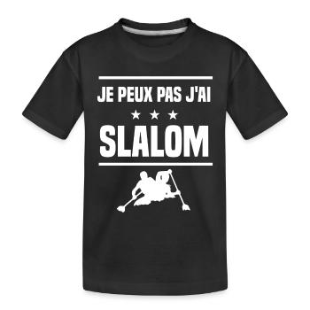Je Peux Pas J'ai slalom humour slalomeur - T-shirt bio Premium Enfant - noir - Devant