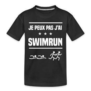 Je Peux Pas J'ai swimrun humour triathlète - T-shirt bio Premium Enfant - noir - Devant