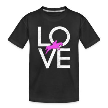 Horse riding - Kids' Premium Organic T-Shirt - black - Front
