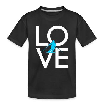 Ski - Kids' Premium Organic T-Shirt - black - Front