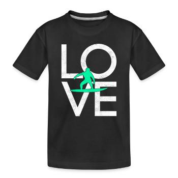Surfing - Kids' Premium Organic T-Shirt - black - Front