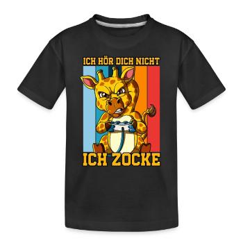 Zocken Gaming Ich Höre Dich Nicht Ich Zocke - Kinder Premium Bio T-Shirt - Schwarz - Vorne